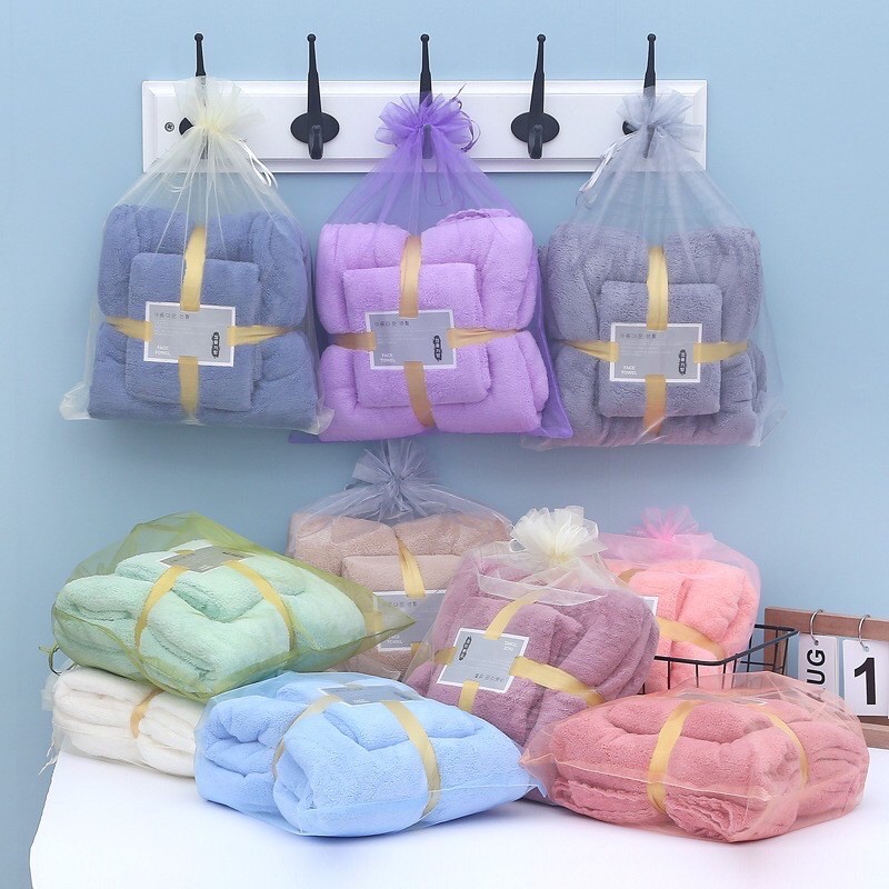 Combo 2 Set 2 Khăn Tắm Lớn Xuất Hàn